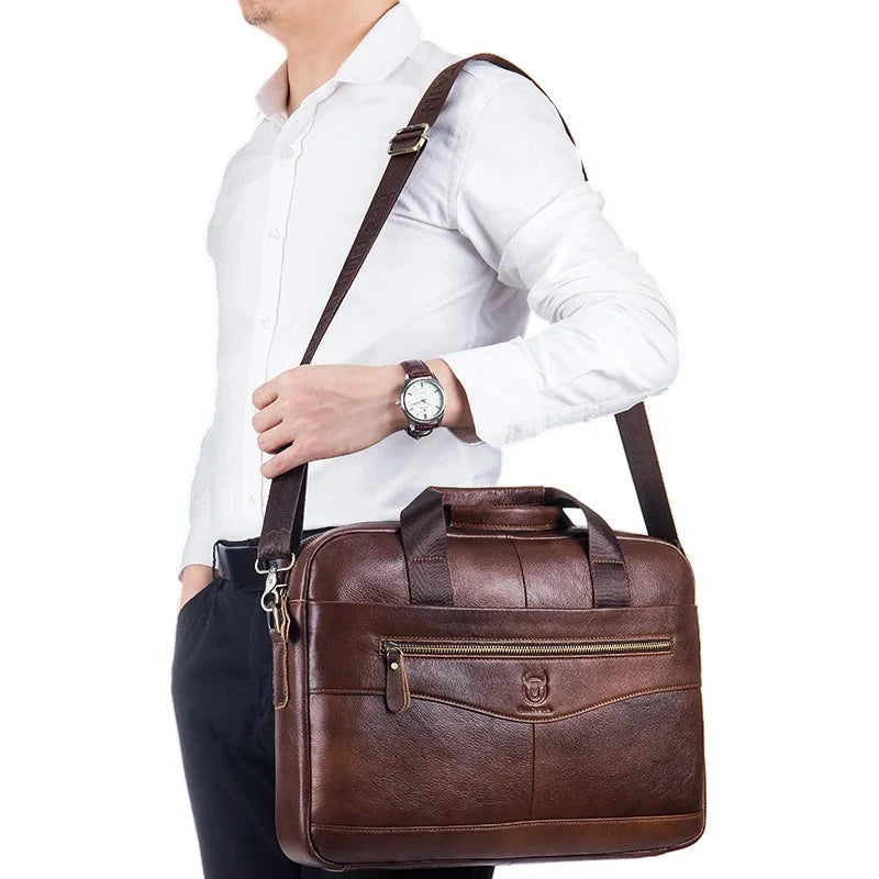 Bolsa Mascuina  Nobre Hombre Captain - Couro Legítimo, Multifuncional e Elegante