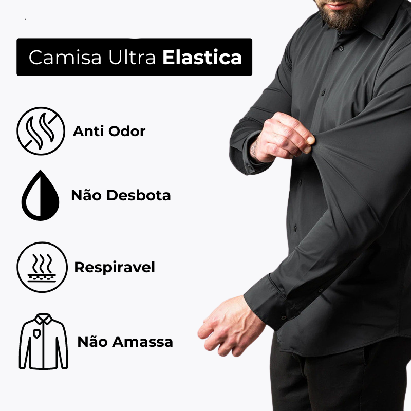 Pague 1 Leve 2 |  Camisa Social Ultra Tech Italian + Brinde Relogio Luxo