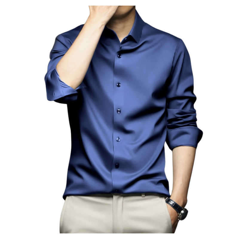 Camiseta Masculina Social Básica - Material Elástico que se Ajusta ao Corpo