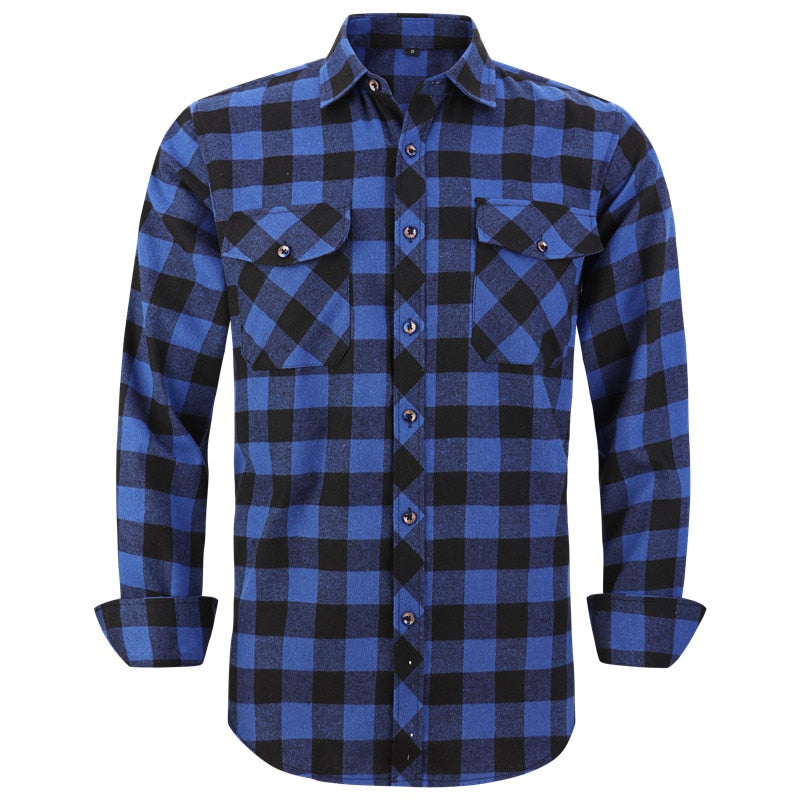 Camisa Social Masculina Xadrez em Tecido Premium