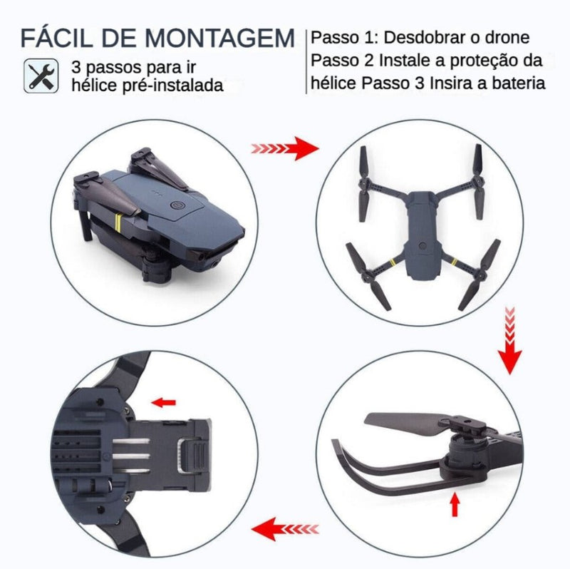 Drone Profissional TENORE com Câmera 4K, WiFi, Controle no SmartPhone