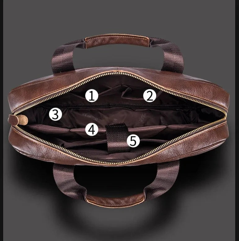 Bolsa Mascuina  Nobre Hombre Captain - Couro Legítimo, Multifuncional e Elegante