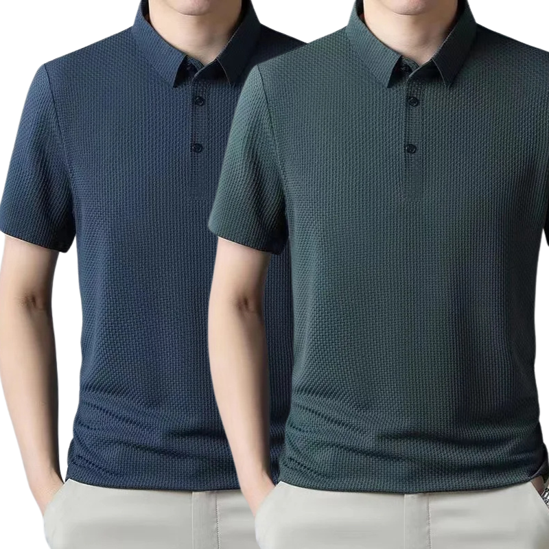 Camisa Gola Polo em Seda Gelo Nobre Hombre Fresh