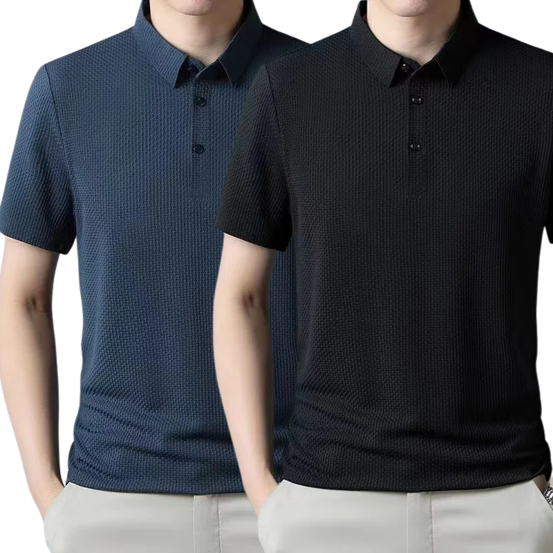 Camisa Gola Polo em Seda Gelo Nobre Hombre Fresh