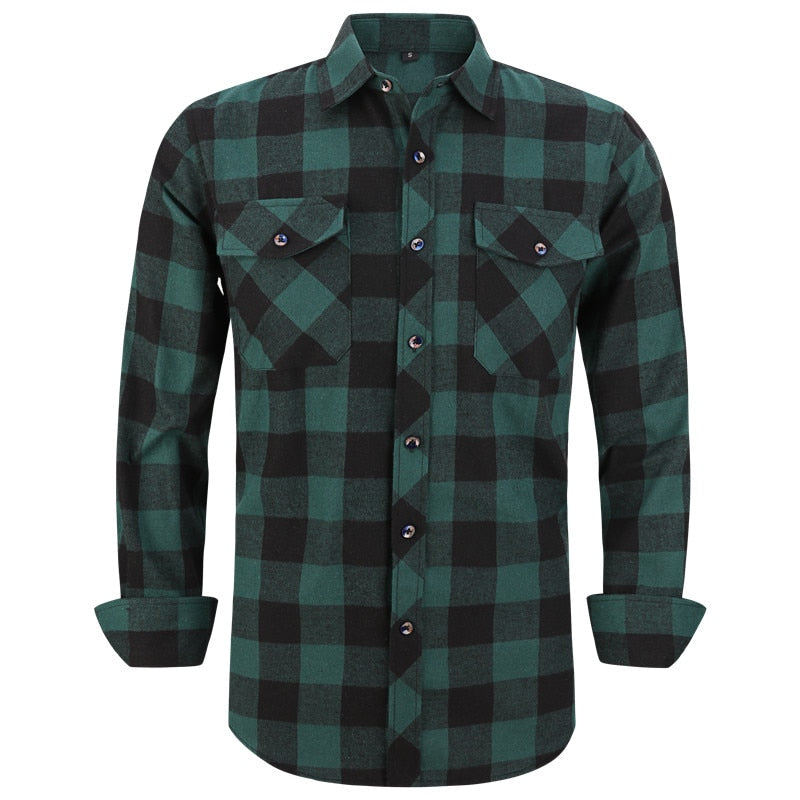 Camisa Social Masculina Xadrez em Tecido Premium